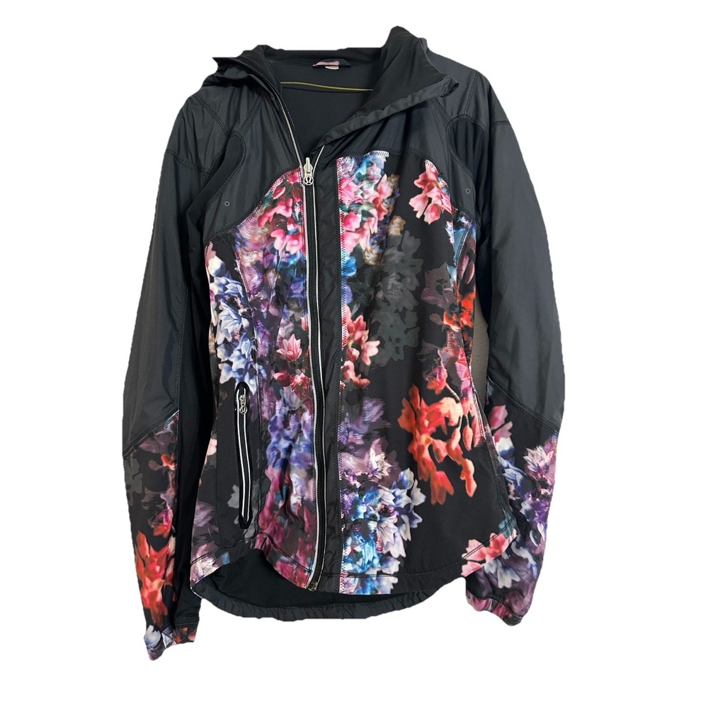 Lululemon Run Get Up And Glow Jacket Spring Has Sprung Multi Black Size 2